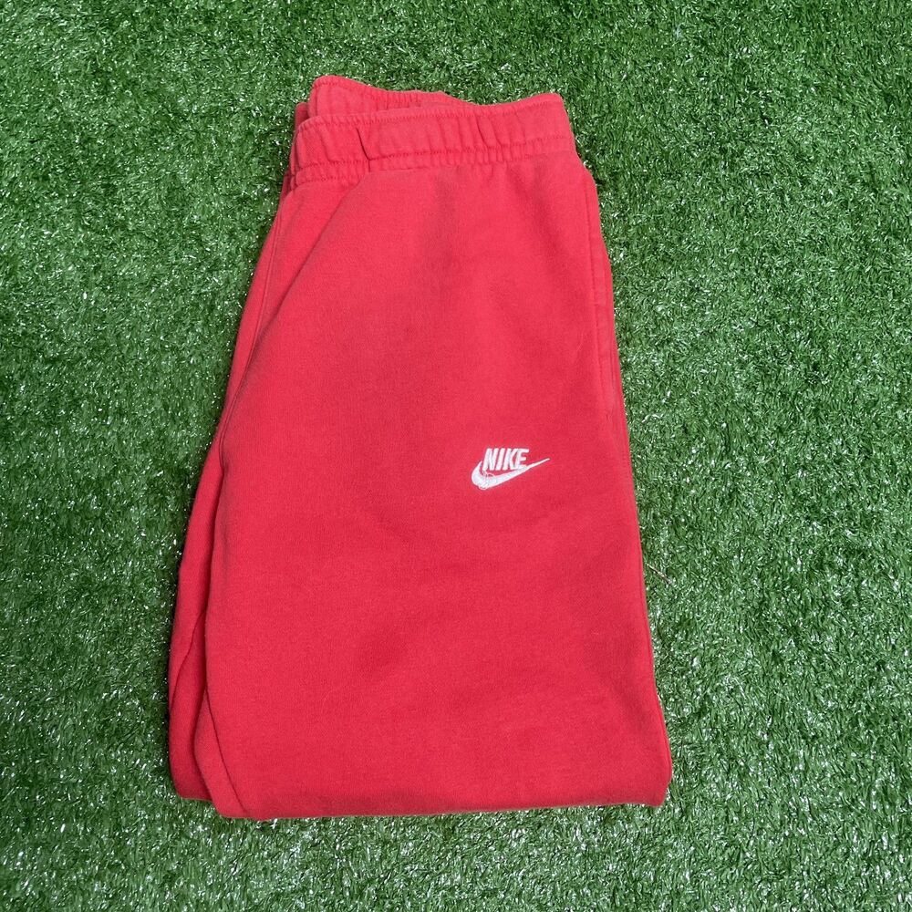 Nike Red Sweatpants Men’s Medium Joggers Athletic Fleece Pants